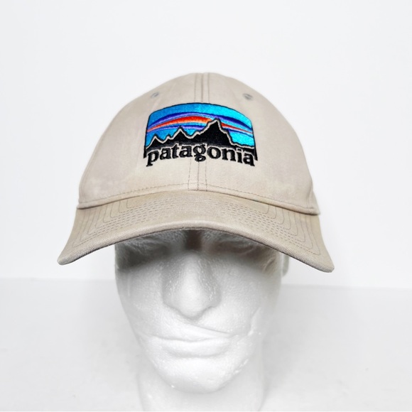 Patagonia Accessories Patagonia Tan Mountains Hat Logo Snapback Cap Baseball Hat Poshmark